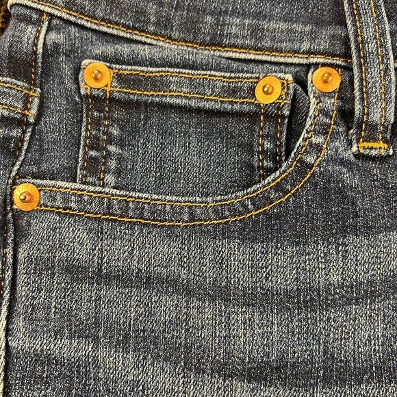 J. Crew 9” Billie Demi Boot Crop Dark Wash Fray Hem Button Fly 26 Inseam Size 28 - Picture 7 of 16